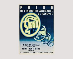Französisches Plakat zur Mustermesse und zur Industriemesse 1950